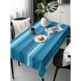 thumbnail image 6 of Turquoise Teal Ombre Table Cloth, Farmhouse Modern Abstract Striped Waterproof Tablecloth for Rectangle Tables, Reusable Washable Fabric Table Cover for Restaurant Kitchen Dining Tables 60"x120", 6 of 6