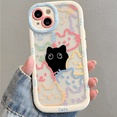 thumbnail image 1 of Cut Cat Aninal Phone Case For iPhone 13 Funda iPhone 11 14 15 16 Pro Max 12 XR X Xs 7 8 Plus SE 15pro 13pro Silicone Soft Cover, 1 of 4