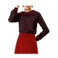 thumbnail image 1 of INSPIRE CHIC Blouse Douce à Manches Longues pour Femmes, Mignonne, à Volants, Col Peter Pan, 1 of 7