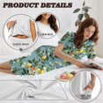 thumbnail image 6 of DISNIMO Lemon Bird Printed Women's Short Sleeve Pajama Sets, Floral Printed Sleepwear Soft 2 Pcs Pjs Set Summer Lounge for Home, 2XL, 6 of 7