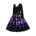 thumbnail image 3 of DYMADE Women Plus Size Halloween Printed Vintage A-line Dress, 3 of 6