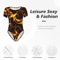 thumbnail image 4 of Balery Orange Lightning Body de cuello redondo de manga corta para mujer Tops de manga corta Tops básicos-Medium, 4 of 7