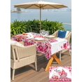 thumbnail image 4 of Outdoor Tablecloth with Umbrella Hole and Zipper, Valentine's Day Rectangle Table Cloth 60x84 Inch Waterproof Tablecloth, Pink Love Gnomes Roses Romantic Picnic Table Cover for Patio Camping, 4 of 7