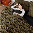 thumbnail image 4 of Feelyou Adult Boho Damask Twin Bedding Sets 7pcs, Gold Butterfly Moth Comforter Set, 4 of 8