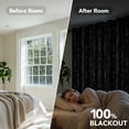 thumbnail image 2 of ZOPZO Blackout Curtains, Thermal Insulated, Black, 42W x 63L Inch, Room Darkening Drapes Tree Branches Pattern for Bedroom Modern Home, 2 of 9