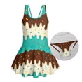 thumbnail image 5 of Xixirimido Ice Cream Print Girls One-piece Swimsuits Sleeveless Swimwear with Skirt & Built-in Shorts Hawaiian Beach Vacation Modest Bathing Suit, 6-7 Years, 5 of 5