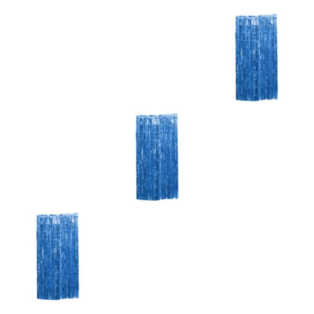 kurtrusly Rideau à Franges en Feuille pour Décorations de Fête de Remise des Diplômes, Décorations de Fête d'Anniversaire, Rideau en Guirlande, Toile de Fond de Fête Bleu Foncé 3 Pcs