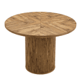 thumbnail image 3 of NYEESS 42 Inch Circle Dining Table for 4-6, MDF Top with Wooden Strip Columns Base for Living Room, Kitchen, Office, Apartment, 3 of 11