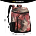 thumbnail image 2 of Backpack Cooler lunch bag 36 Can Capacity Insulated Bag for Camping, Beach, Hiking & Travel Gray-white Cat with Rose, 2 of 7