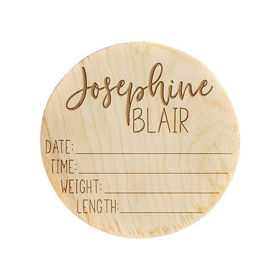 Baby Announcement Sign – 6” Wooden Hello World Newborn Name Sign, Hospital Birth Stat Plaque, Gender-Neutral Welcome Baby Keepsake, Personalized Photo Prop for Boys & Girls, Newborn Gift