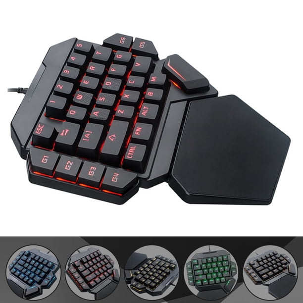 Teclado, teclado con una sola mano Teclado con luz negra RGB Características líderes en su clase de un teclado