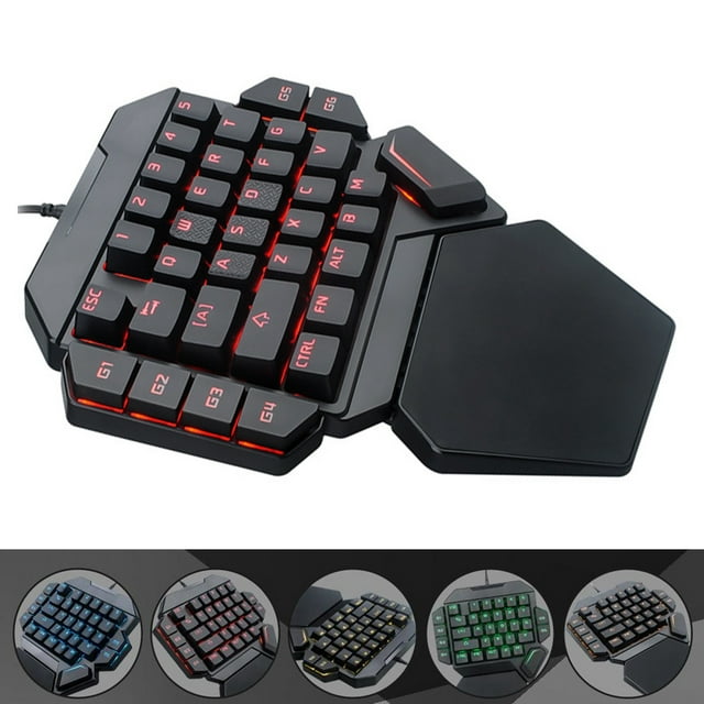 Teclado, teclado con una sola mano Teclado con luz negra RGB Características líderes en su clase de un teclado