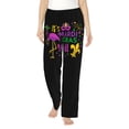 thumbnail image 2 of Picia Mardi Gras with Flamingo Womens Soft Woven Cotton Elastic Waistband Sleep Pajama Pant Lounge Sleep Pant With Pockets And Drawstring-Small, 2 of 9