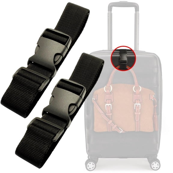 QHUDLV Black Travel Luggage Straps Short Adjustable Suitcase Belt Q9 Buckle Z0P6 Z