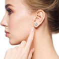 thumbnail image 5 of Pendientes de diamantes redondos completos CHAO de plata de ley 925 hipoalergénicos, 5 of 5