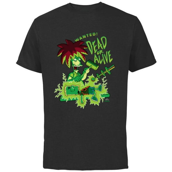 The Simpsons Side Show Bob Wanted Dead or Alive - Short Sleeve Cotton T-Shirt for Adults - Customized-Black