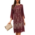 thumbnail image 1 of Vestido COOAN con lentejuelas de encaje formal y coctel para invitadas a la boda, 1 of 8