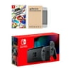 New Nintendo Switch Gray Joy-Con Improved Battery Life Console Bundle with Super Mario Party NS Game Disc and Mytrix NS Tempered Glass Screen Protector - 2019 Best Game!