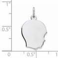 thumbnail image 2 of Sterling Silver Rh-Plt Engraveable Boy Disc Charm Polish On Front/Back (22 X 14) Made In United States qm352/35p, 2 of 2