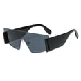 thumbnail image 3 of Ticikt Trendy Rimless Wrap Around Sunglasses for Women Men Fashion Futuristic Shield Flat Shades, 3 of 3