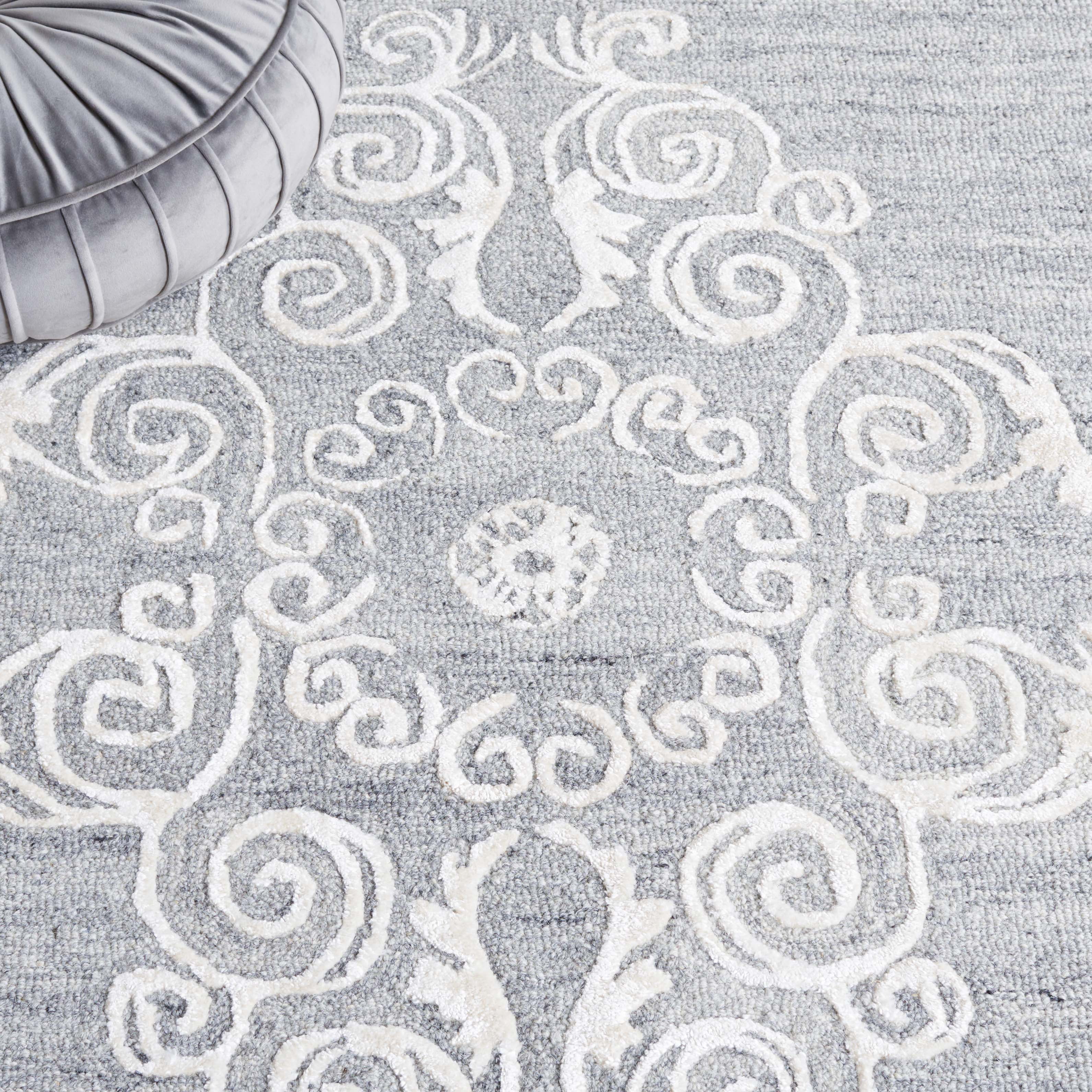 SAFAVIEH Glamour Euler Abstract Area Rug, Grey/Ivory, 4' x 6'