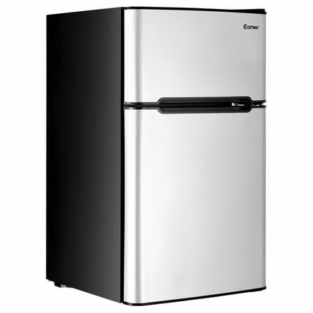 [US IN STOCK] Stainless Steel Refrigerator Small Freezer Cooler Fridge Compact 3.3 cu ft. Unit