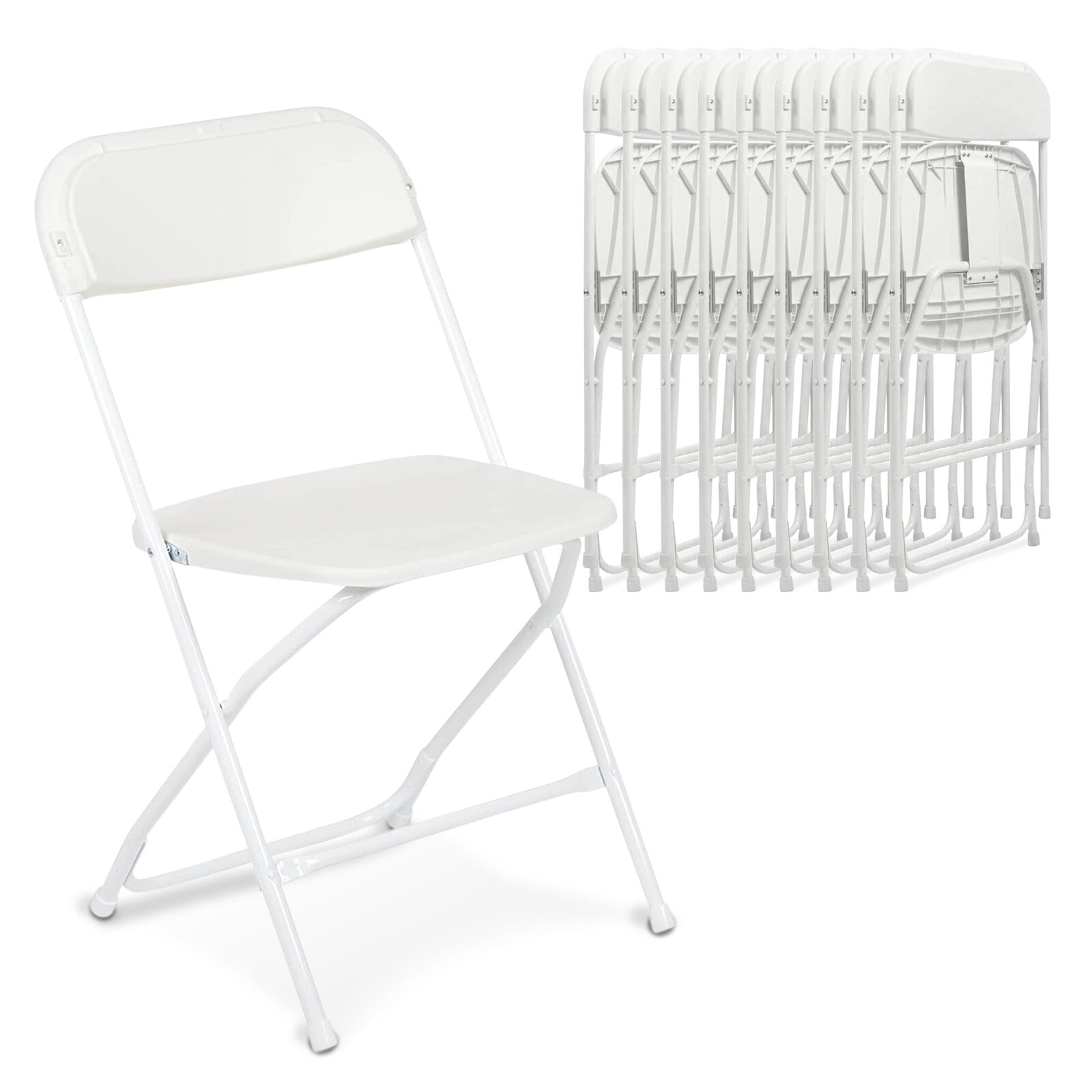 AJP Distributors 10 Pack White 650 lb. Capacity Premium Plastic Folding