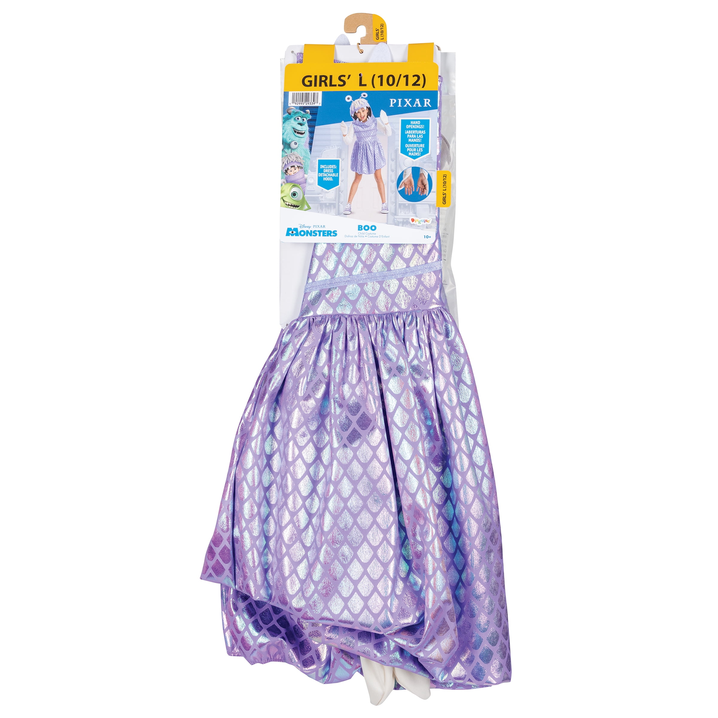 Disney Monsters Inc. Boo Halloween Costume for Children, Girls Size L (10/12), by Disguise