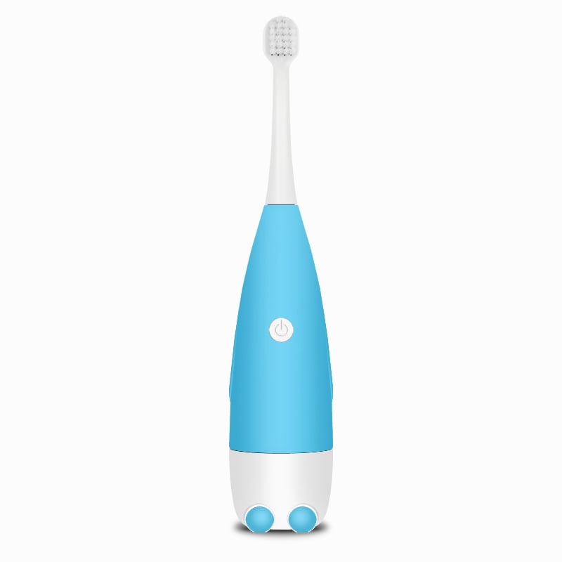 Kids Electric Toothbrush Soft Silicone Brush Bristles Toddlers Toothbrush IPX5 Waterproof Powerful Electric Toothbrushs New Blue
