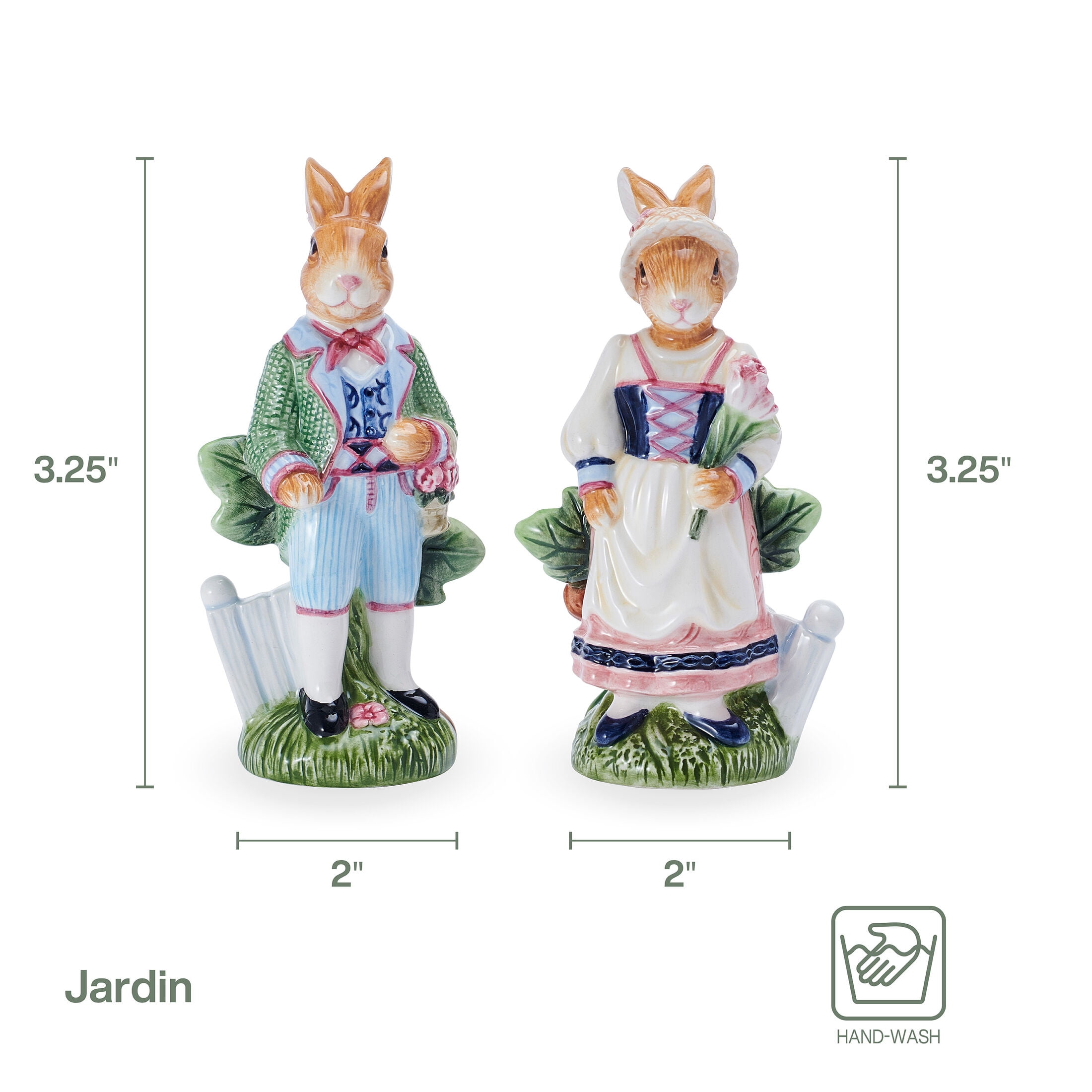 Fitz and Floyd Jardin Rabbit Salt and Pepper Shaker