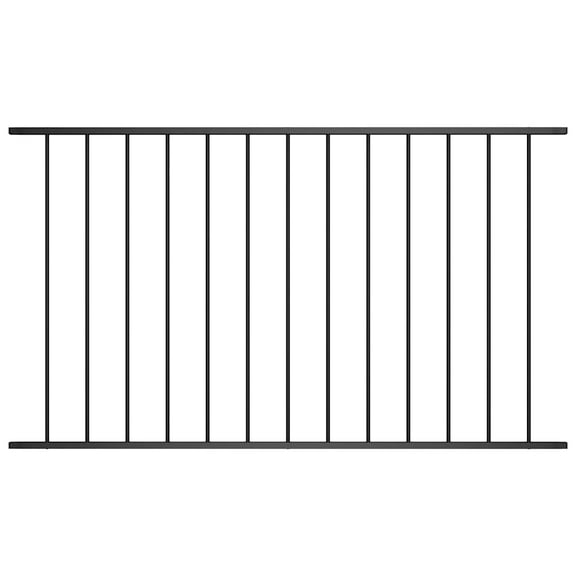 vidaXL Fence Panel Powder-coated Steel 5.6 ft x 2.5 ft Black