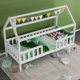 thumbnail image 1 of Cama casita cuna con chimenea| Sólidos somieres | cama casita de madera de pino para niños, 90 x 200 cm sin colchón, blanco esquí esquí Gafas de esquí, 1 of 5