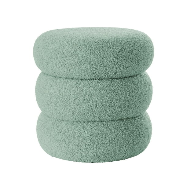 Mainstays Boucle Cloud Storage Ottoman, Sage