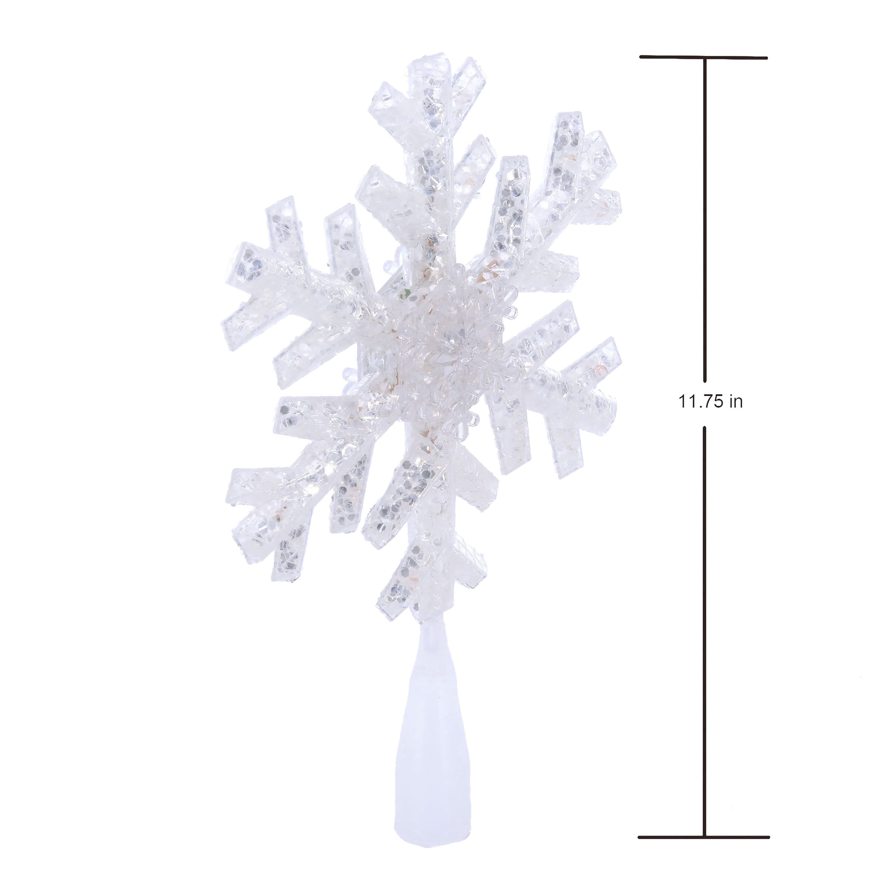 LED Color-Changing Snowflake Christmas Tree Topper, White, 11.75", by Holiday Time