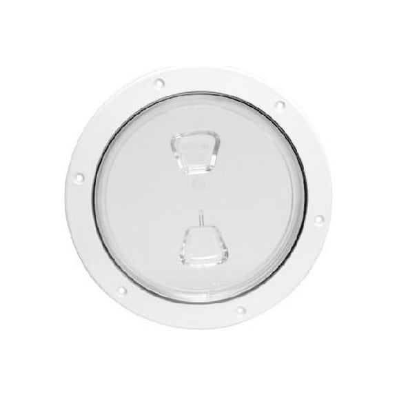 Beckson DP84-W Screw-Out Deck Plate - 8", White w/Diamond Texture