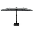 thumbnail image 3 of Costway Sombrilla de Exterior de 457.2 cm con Dos Lados, con Manivela y Base, Color Gris, 3 of 4