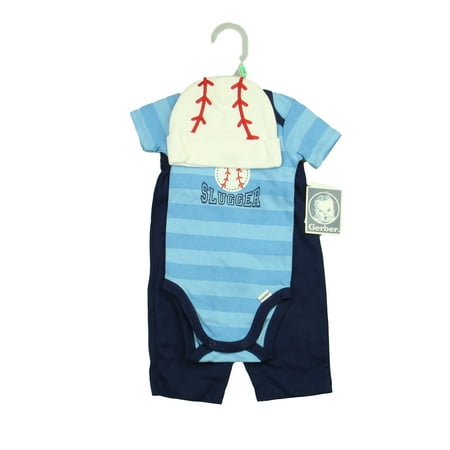 

Pre-owned Gerber Boys Blue | Navy | White Apparel Sets size: 6-9 Months