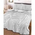 thumbnail image 3 of Quilts Twin Size, Geometric, Soft Comforter Bedding Set for Bed, Modern Abstract Stripes Mountain Line Art Lightweight Quilted Bedspread with Pillow Cover(2 Pieces) for All Season, 68x86 Inch, 3 of 6