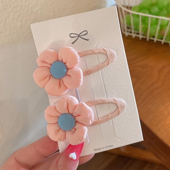 Hair Clips for Girls Cute Fashion Baby Girl Hair Accessories Flower Colorful Hair Pins Hair Barrettes Set for Girls Kids Teens Toddlers, 2 Pack