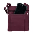 thumbnail image 4 of Roma Leathers Genuine Leather Multi-Pocket Crossbody Purse Bag (Wine), 4 of 4