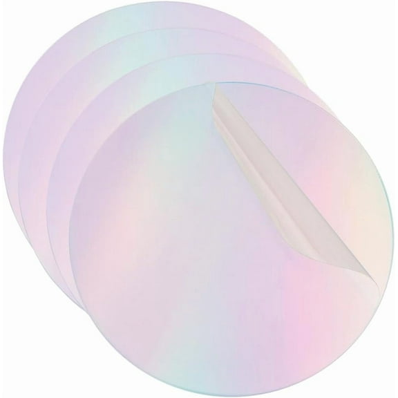 4Pcs 4 Inch Iridescent Acrylic Circles Sheets Disc Blank Round Plastic for Cake Holders Coasters Picture Frame for Christmas Decor Engraving Painting Art Project Crafts colorful DIY