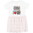 thumbnail image 3 of Inktastic Painting I Love Art Girls Toddler Dress, 3 of 5