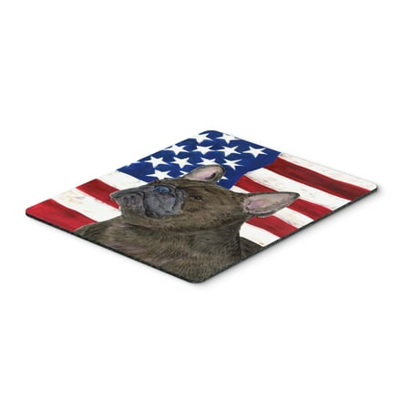 USA American Flag with French Bulldog Mouse Pad, Hot Pad or Trivet
