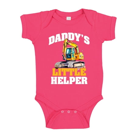 

Daddy s Little Helper Excavator Baby Bodysuit One Piece 12 mo Cyber Pink