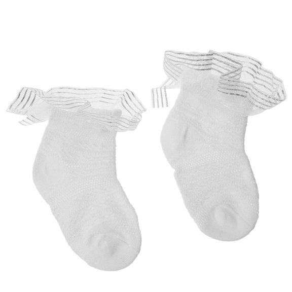 HEMOTON 1 Pair of Baby Knee Socks With Tulle Baby Girls Socks Newborn Socks Size S