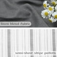 thumbnail image 5 of Alishomtll Boho Linen Kitchen Curtains 36 Inches Long Farmhouse Rustic Striped Cafe Curtains Tier Light Filtering Macrame Burlap ,Rod Pocket ,Gray  ,with Tassel, 5 of 7