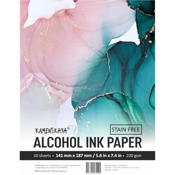 Alcohol Ink Paper - Synthetic Paper Set for Alcohol Inks - 5.6 x 7.4 in, 10 Sheets