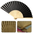 thumbnail image 4 of MYG Black Hand Held Fan Chinese Japanese Folding Handheld Menopause, 4 of 9