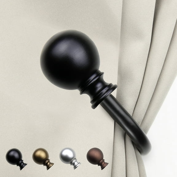 Maude Curtain Rod Holdback - Black,(5710-032)