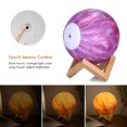 thumbnail image 2 of 12 cm de diámetro USB recargable Luna Noche Lámpara Dormitorio Decoración con soporte de madera Abanopi 12 cm de diámetro, 2 of 7